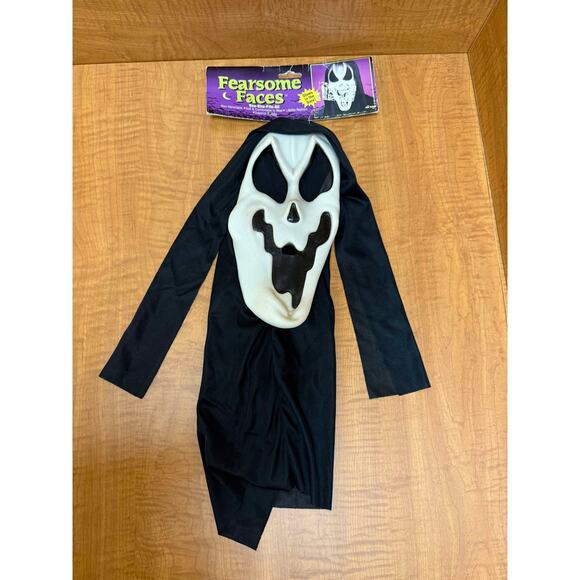 VTG Tagged 90s Fun World Fearsome Faces Scream Mask 'Melty-Ghost' FREE SHIPPING - Picture 1 of 9